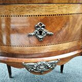 Chest of drawers old marquetry marble top style louis xvi