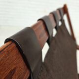 1970s, Norwegian armchair by Jon Hjortdal, furniture leather, bent wood.