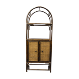 Bookcase in bamboo and caning