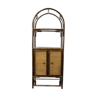 Bookcase in bamboo and caning