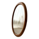 Oval pine mirror Glasmaster Markaryd Sweden 1970s
