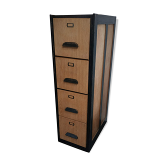 Vintage wood binder cabinet