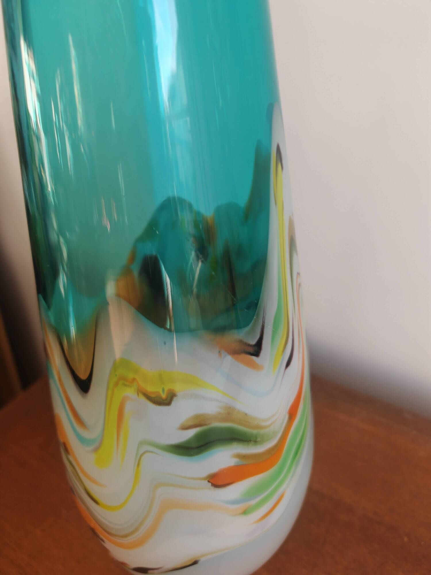 Tall vintage vase in blown glass in Murano style – 40 cm