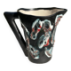 Vintage black Vallauris pitcher Sea foam
