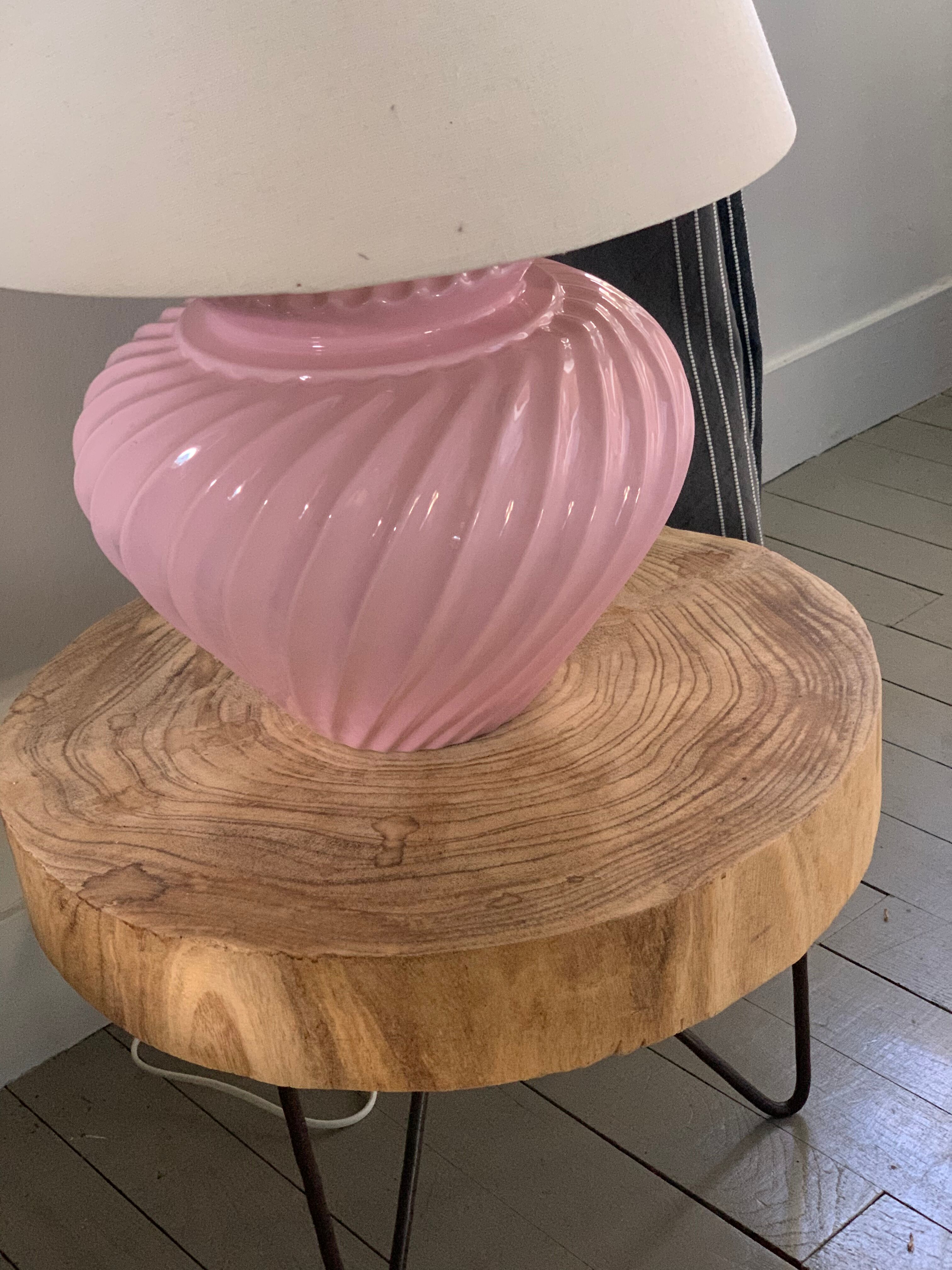 Vintage pink ceramic lamp
