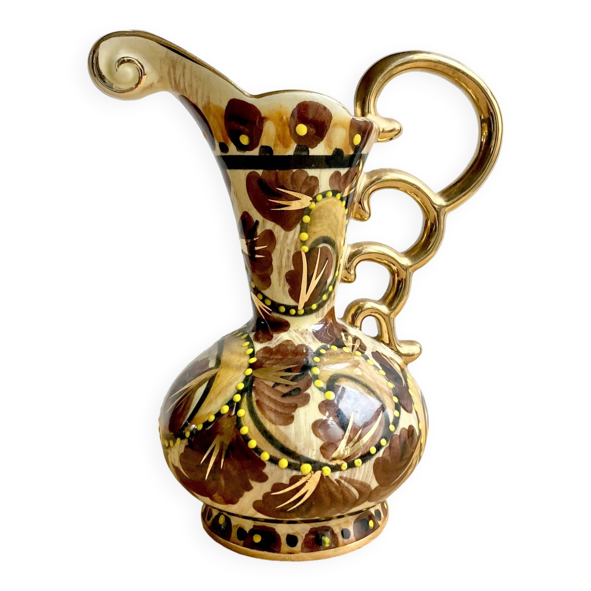 Jug / pitcher Belgian ceramics from Quaregnon / Hubert Bequetde