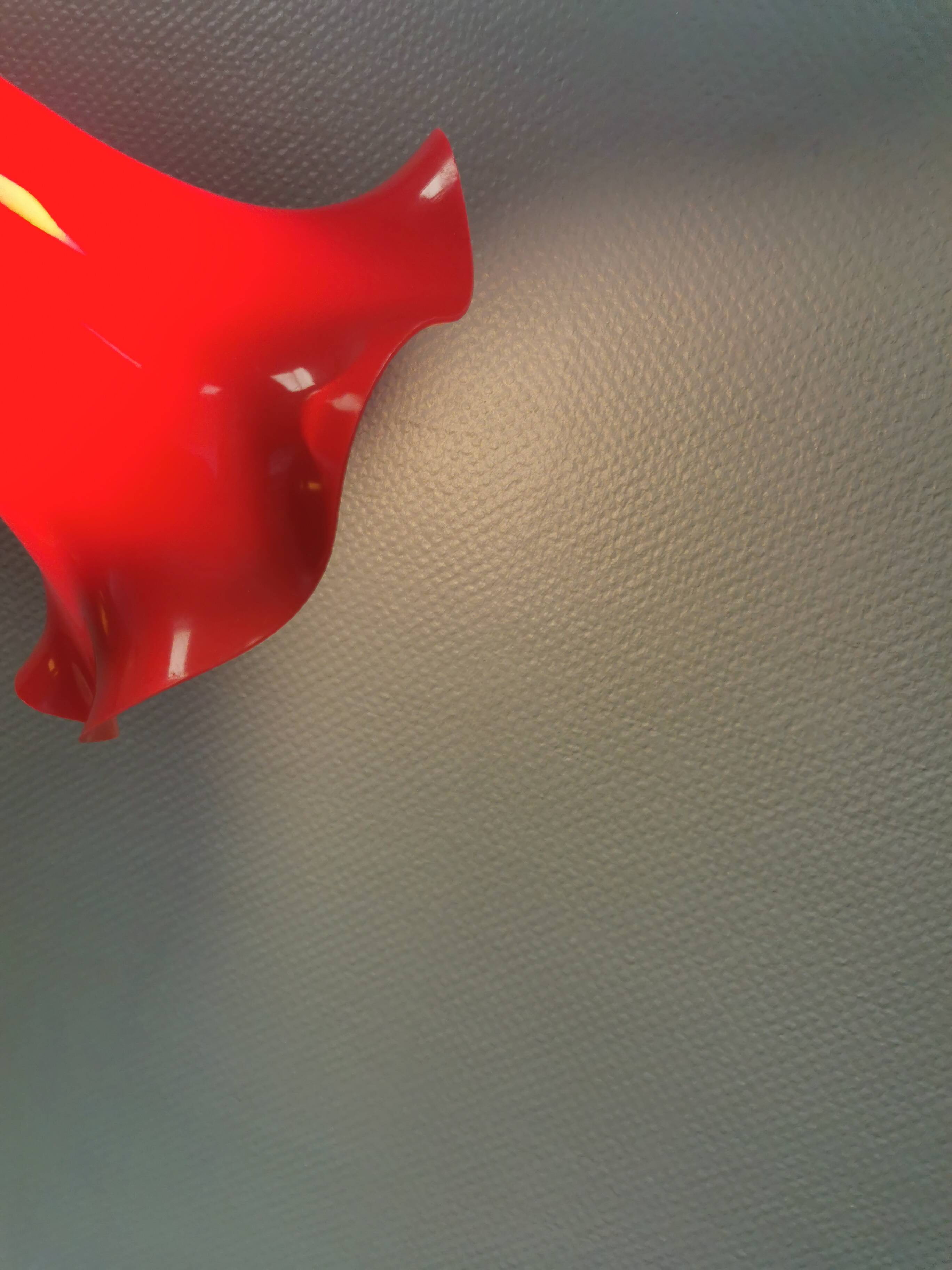 Red vintage hanging lamp made from ABC plastic. Denmark 1980s