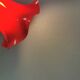 Red vintage hanging lamp made from ABC plastic. Denmark 1980s