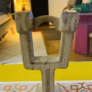 Vintage trio of candle holders in carved stone. Moroccan Folk Art 1970.