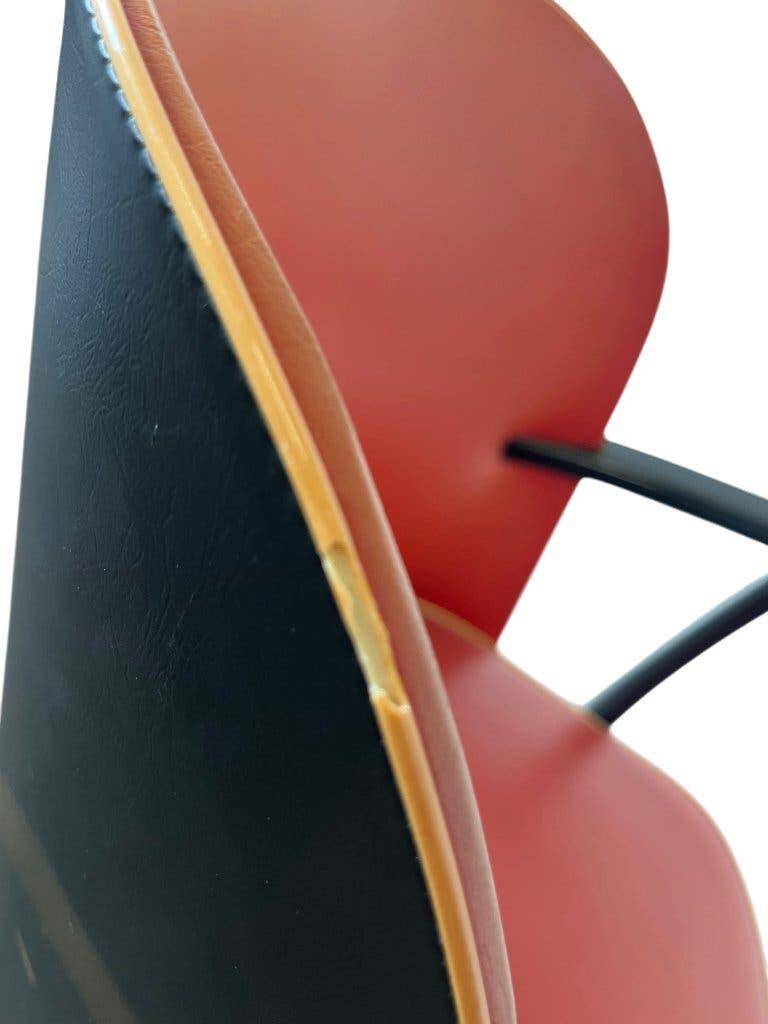 Vintage red rockabilly chair with armrest