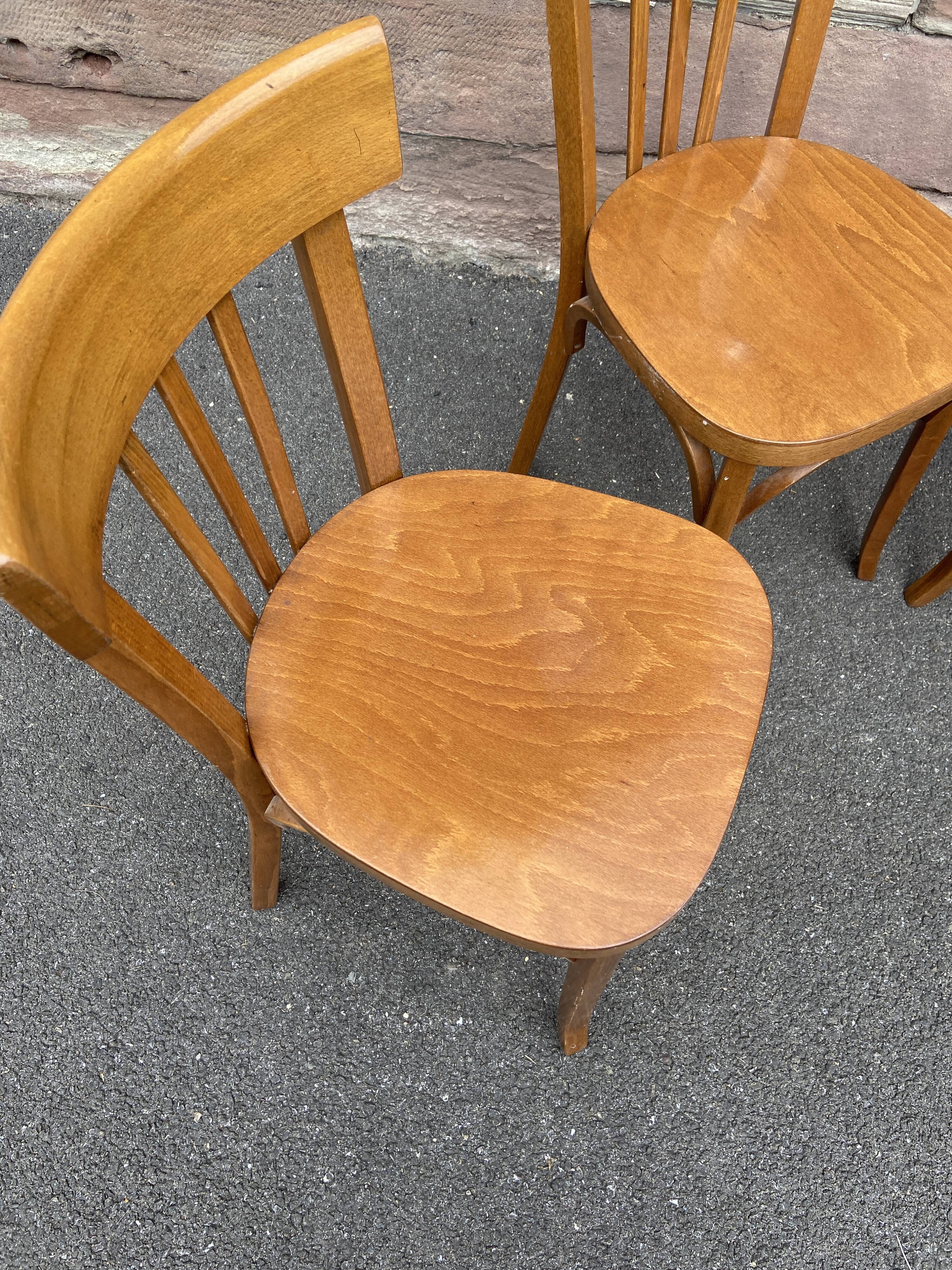 set of 4 Viennese chairs curved wood baumann Restaurant Paris bistro