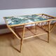 Vintage bamboo/rotin jungle style coffee table with built-in magazine holder
