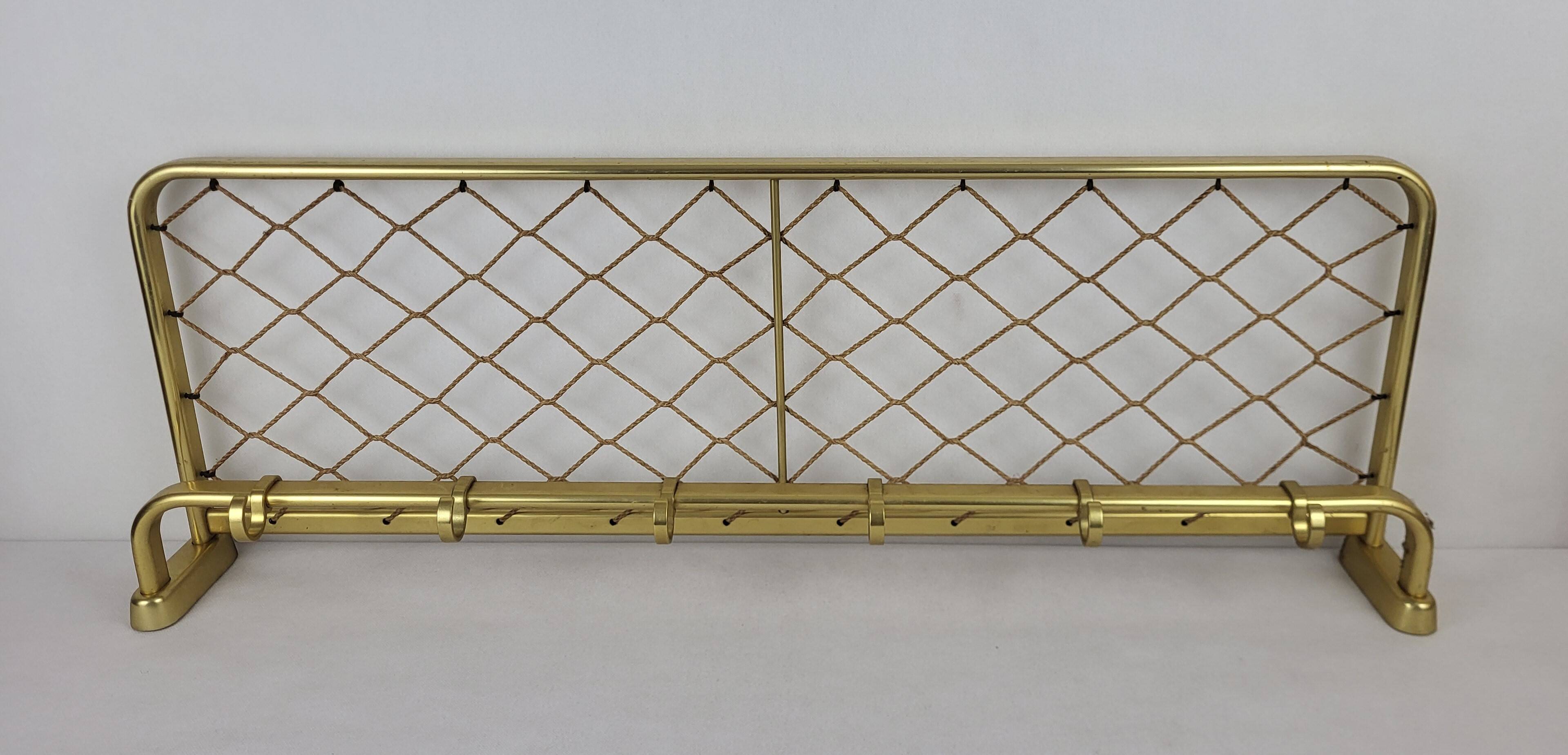 1960s gold aluminum coat rack