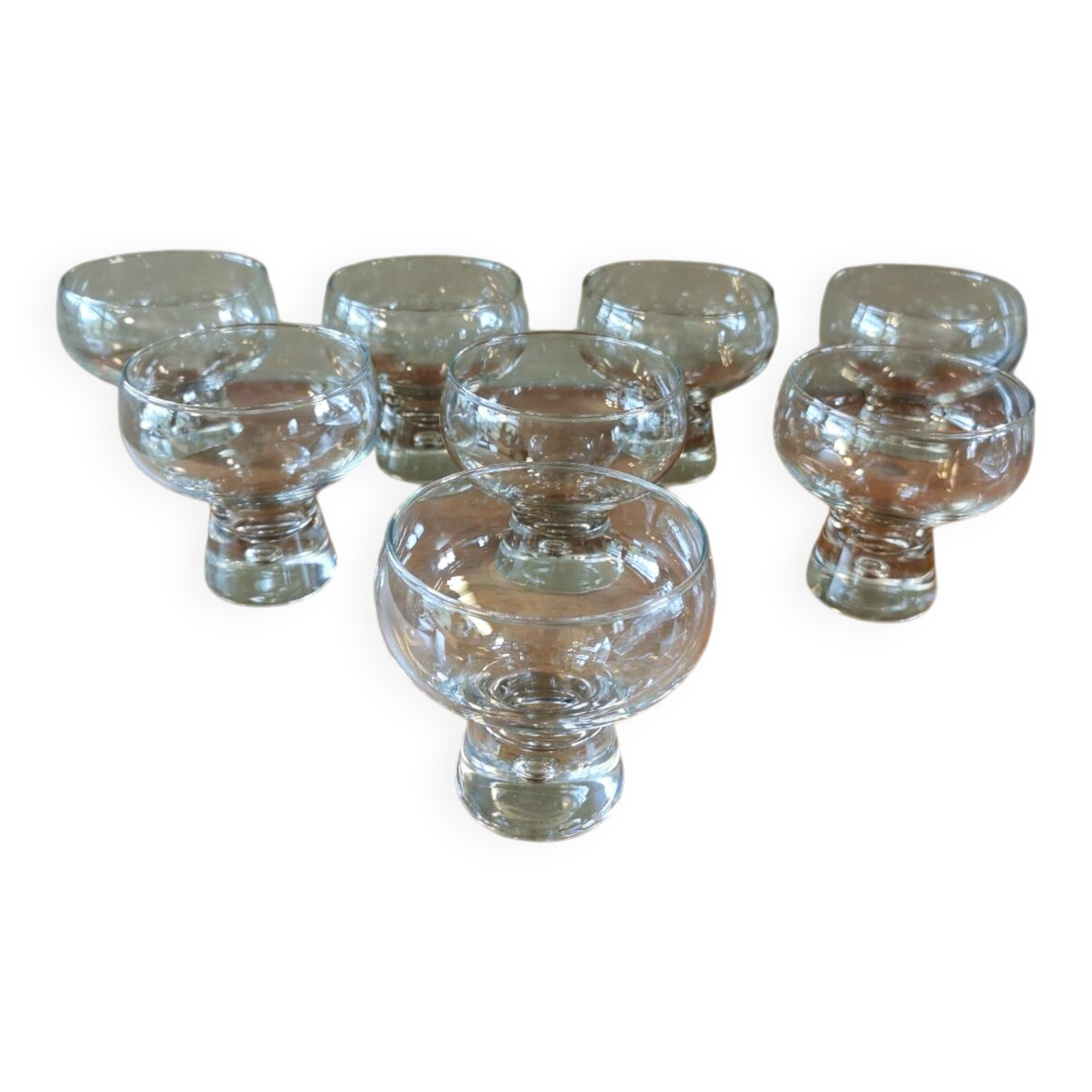 Set of 8 vintage bubble glasses