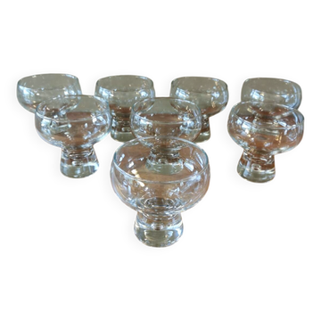 Suite de 8 verres vintage bulle