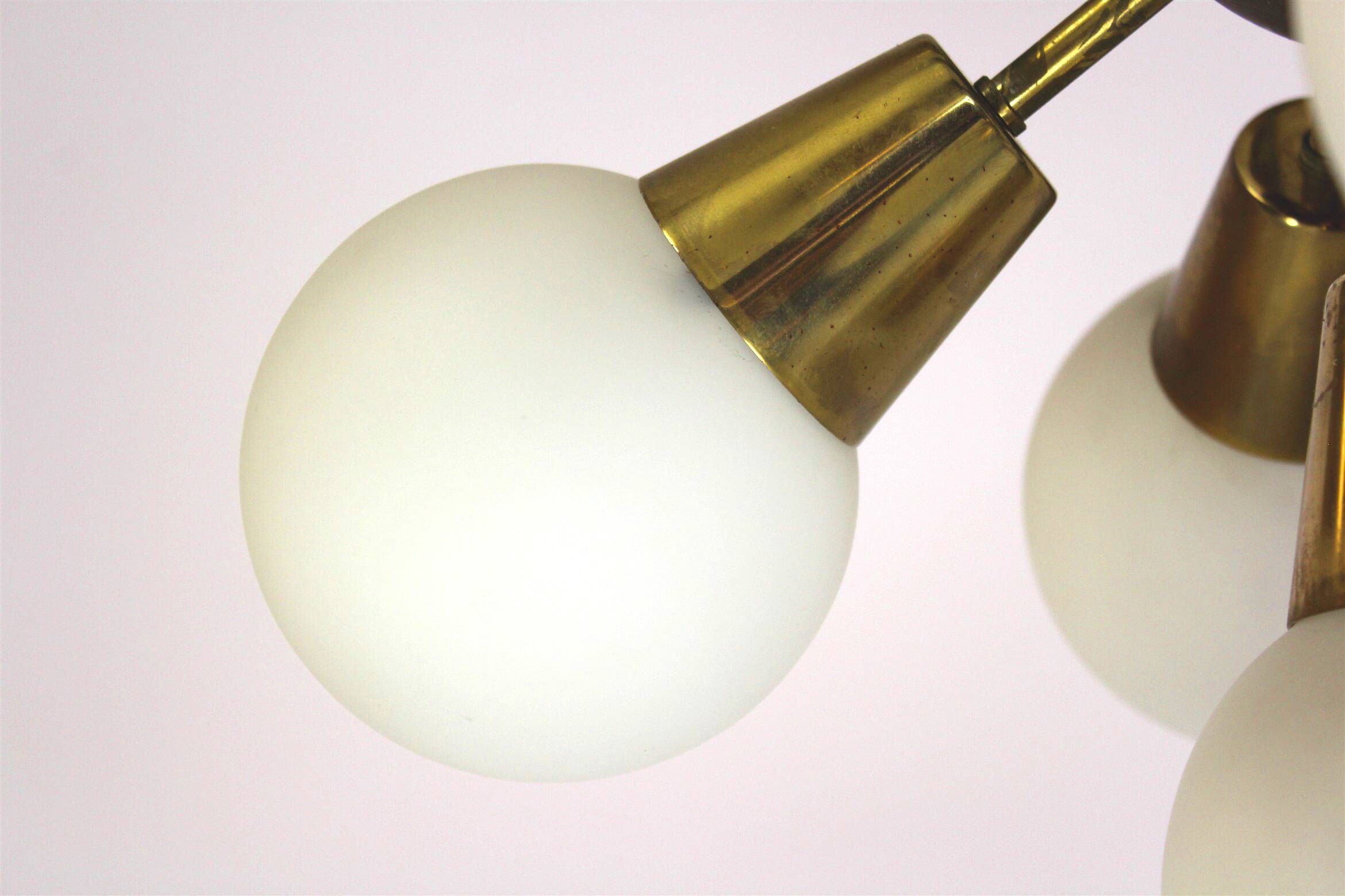 Lustre Spoutnik Mid-Century de Kamenický Šenov, 1970s