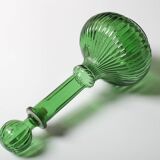 Vintage Emerald Green Glass Decanter / Rare Bottle with Stopper / Empoli