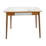 Vintage wooden dining table with formica top