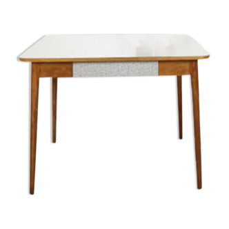 Vintage wooden dining table with formica top