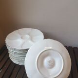 12 huitres porcelain plates from Limoges circa 1970