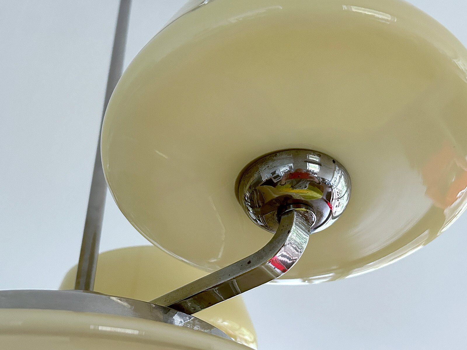 Large Art Deco pendant light in glass, 1930s