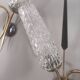 Set of 2 vintage 2-spoke wall lamps in gilded metal and diamond textured tulip glass