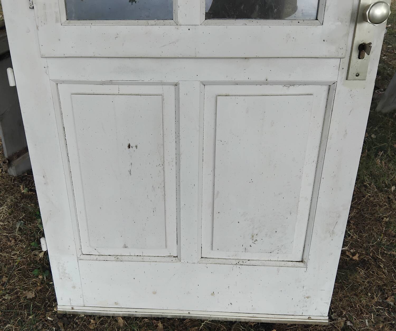 Old Vintage Wooden Glass Door