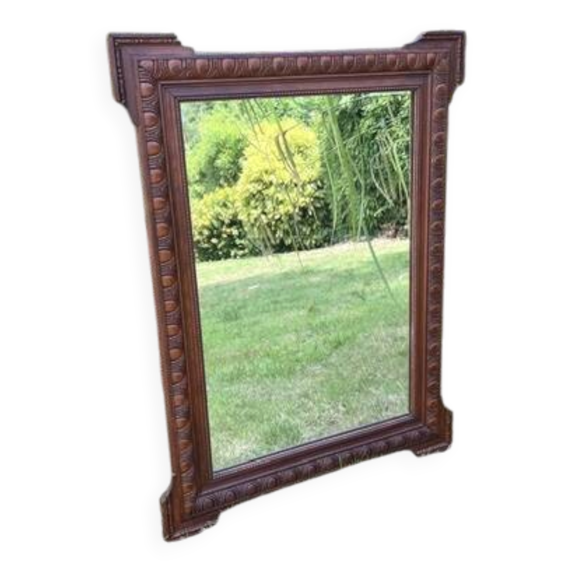 Antique carved wooden mirror