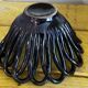 Small Basket - Iridescent Black Braided Ceramic Empty Pocket - 70's German