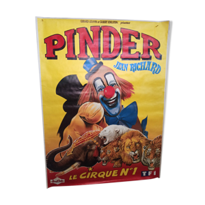 Affiche cirque Pinder 156 cm clown