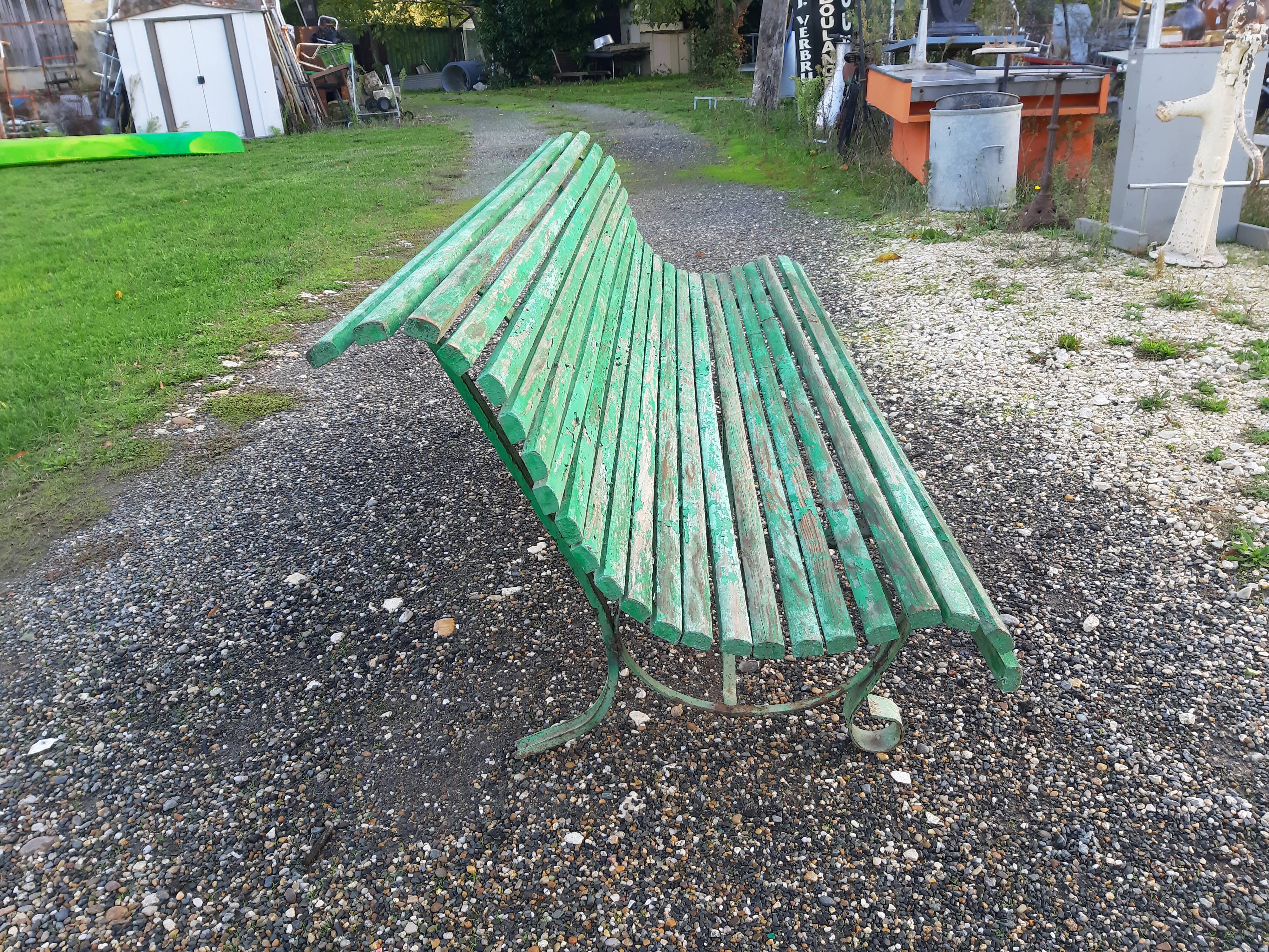 Banc 1900 en fer et bois
