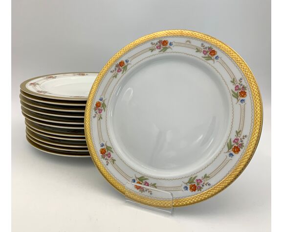 Set of 12 porcelain dessert plates, signed WINTERLING Bavaria, Germany. |  Selency