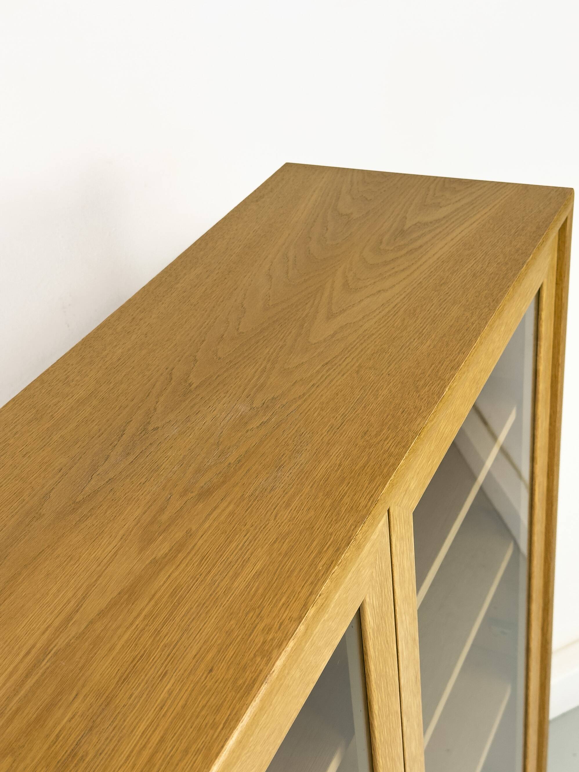 Mid Century Display Case in light oak by WK Möbel, 1970s