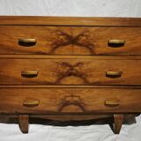 Art Deco chest of drawers in walnut magnifying glass with whiskers