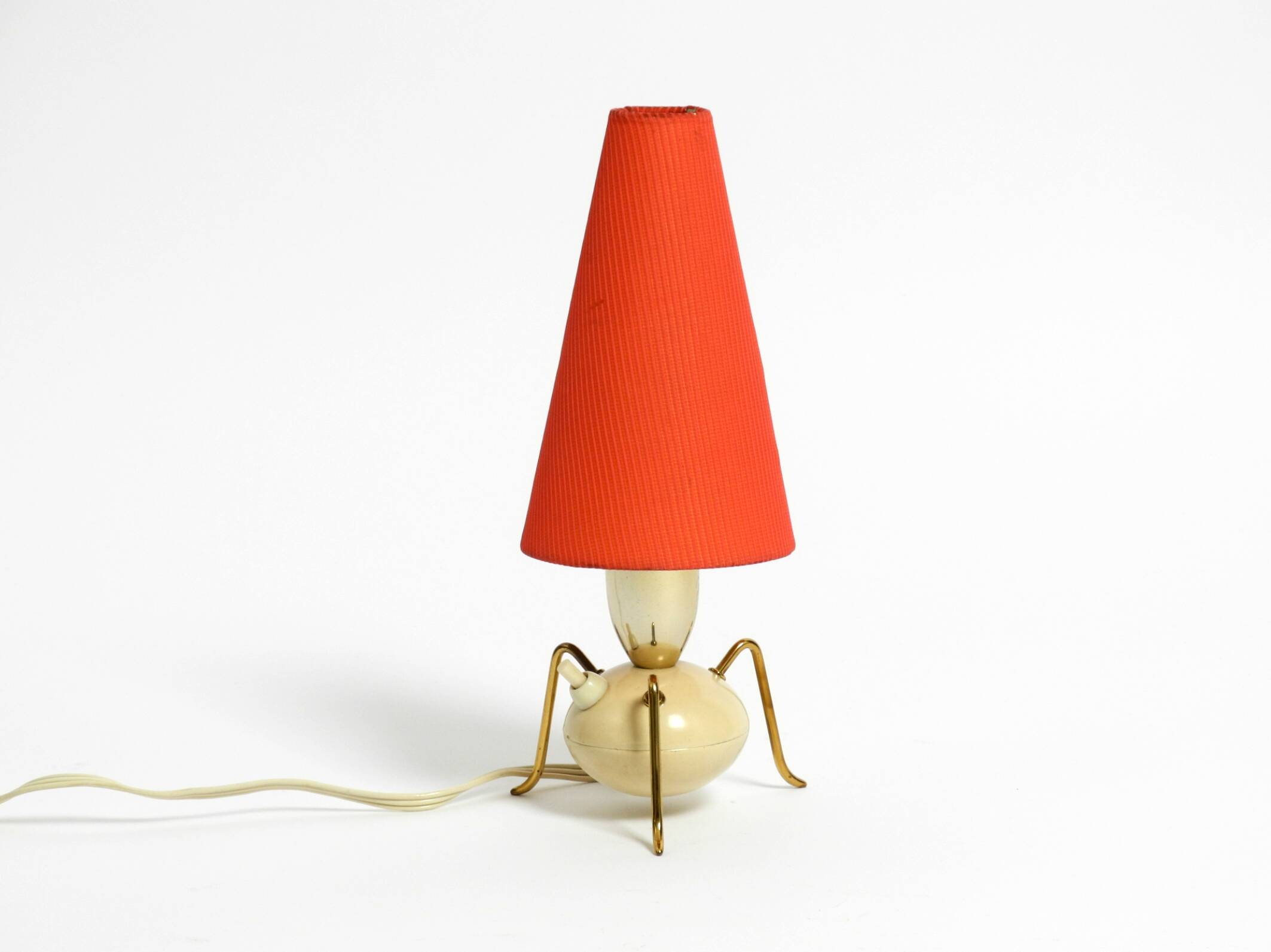 Beautiful very rare original Mid Century Modern brass tripod table lamp