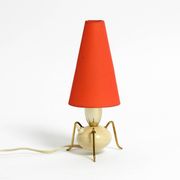 Lampe de table trépied en laiton, milieu du siècle moderne.
