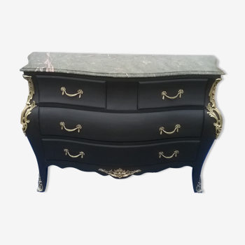 Black chest of drawers style L XV 4 drawers