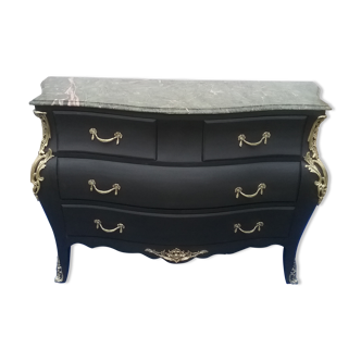 Black chest of drawers style L XV 4 drawers