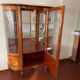 Louis XVI style silver showcase In marquetry