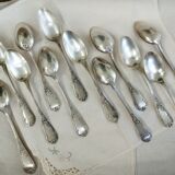 12 large silver-plated spoons