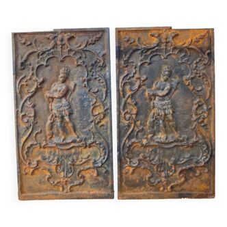 Pair of cast iron plates XIX century