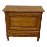 Small oak cabinet, 1 drawer and 1 tilting door