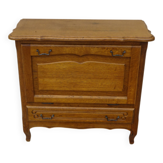 Small oak cabinet, 1 drawer and 1 tilting door