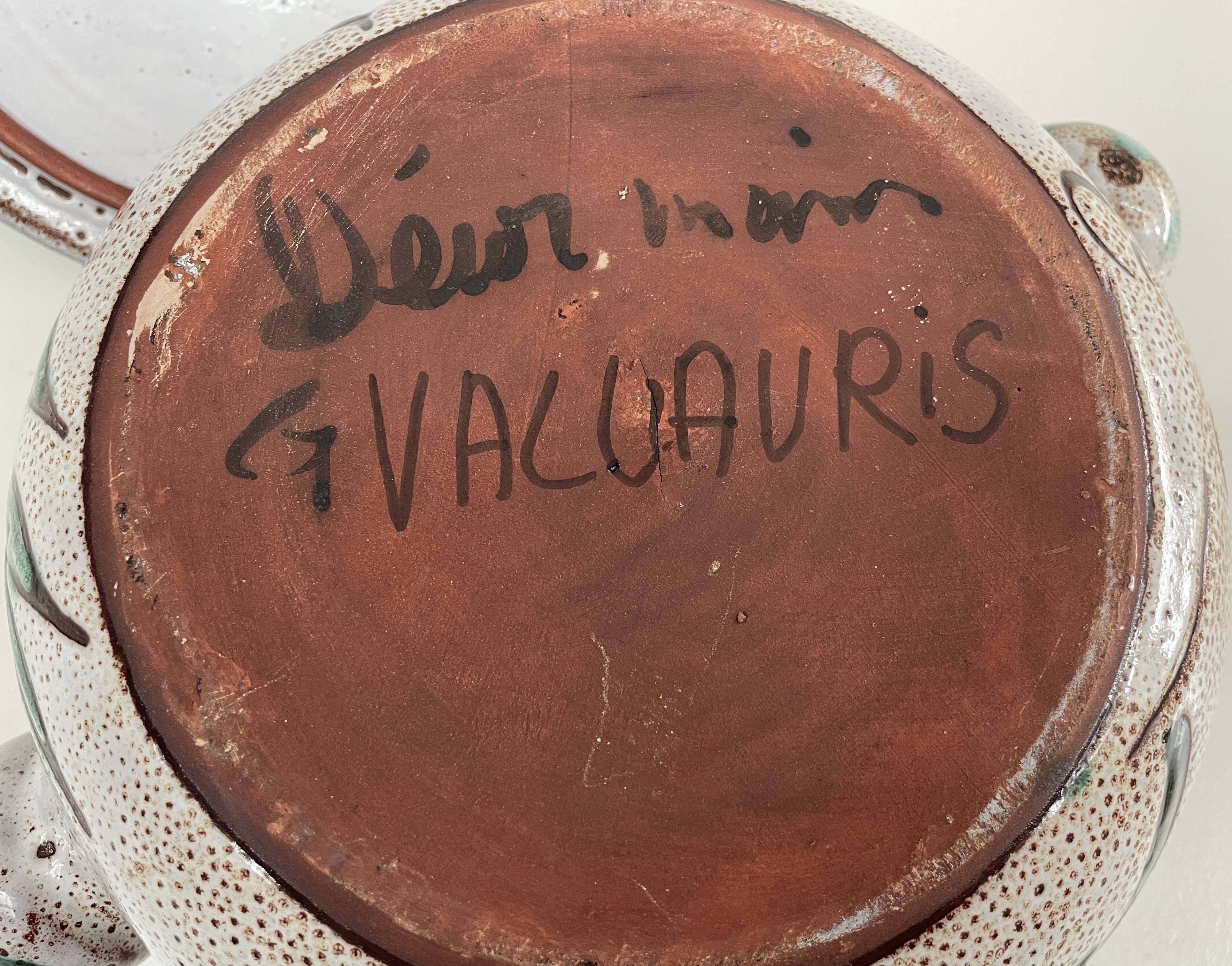 Large glazed and coloured ceramic soup tureen - Vallauris