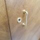 1950s Mid-Century Modern oak armoire with two doors and two drawers.