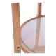 Scandinavian wooden trolley with glass plates and wheels 1970