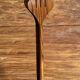 Salad server or large oval split teak spoon. L18 D8.5