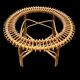 Sun coffee table in rattan and marble from the 50s