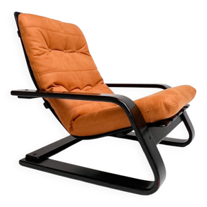 fauteuil en cuir cognac - 1960
