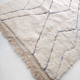 Moroccan Berber carpet blessed ouarain ecru patterned 254x144cm